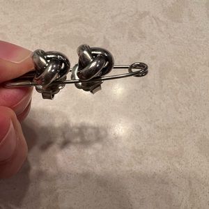 Woven knot studded earrings